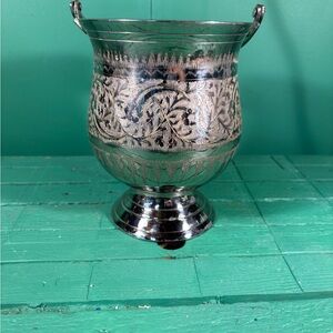 Elegant Silver Floral Vase